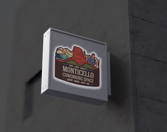 Custom Acrylic Business Sign, Engraved Logo, Store Front Signage