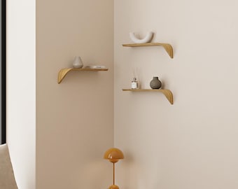 Design Wood Corner or Bathroom Shelves | Floating Effect | Modern Style. MADE IN ITALY.