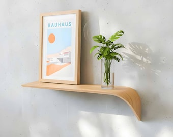 Wooden Design Shelf, Floating Wall Shelf Modern Style, Hanging Wall Board for Picture Display, Home Decoration