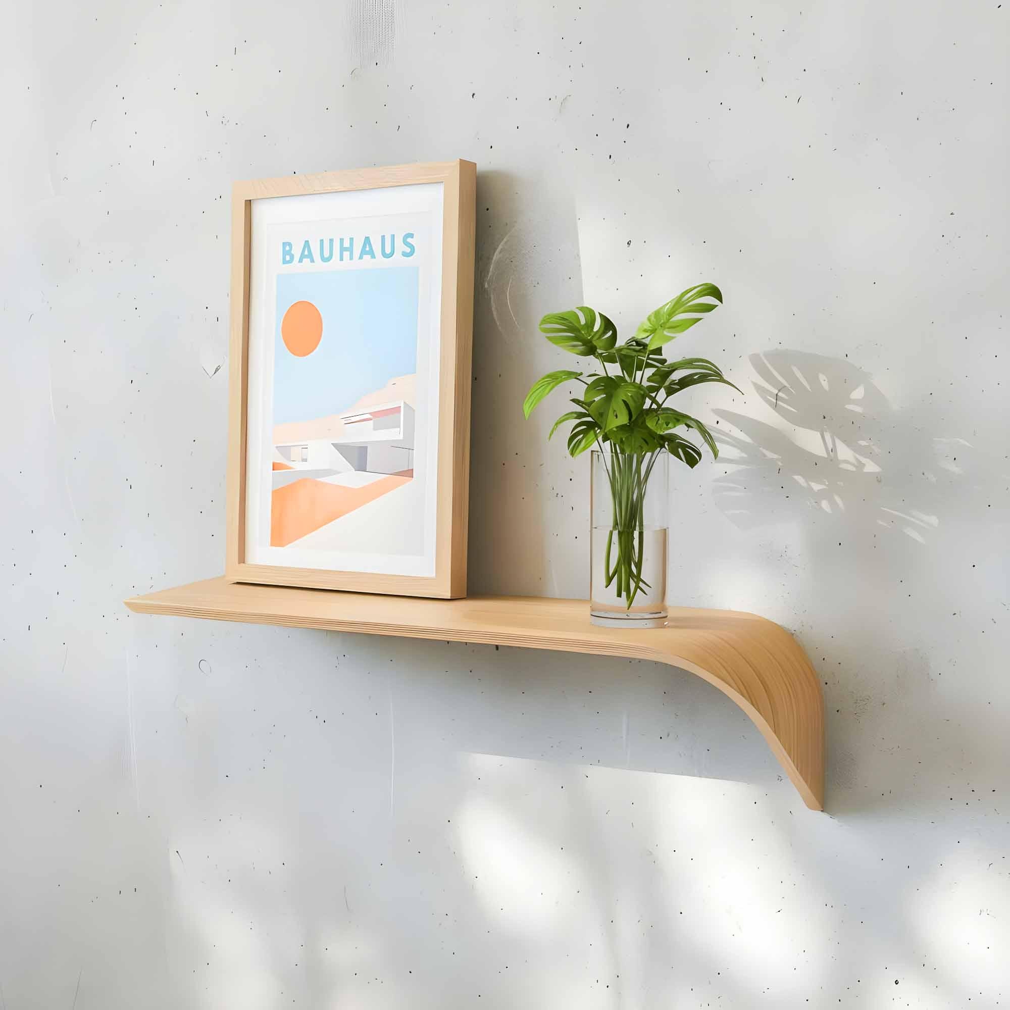 Wooden Design Shelf, Floating Wall Shelf Modern Style, Hanging Wall Board for Picture Display, Home Decoration