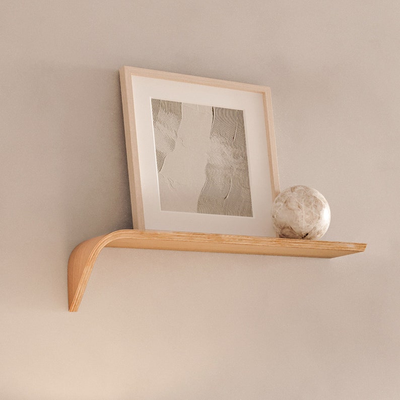 Wooden Shelf, floating design shelf. Suspended Wall shelf, Modern style. Handmade in Italy zdjęcie 1
