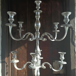 Silver Metal Floor Chandelier with 9 Arms 1.77m, in Impeccable Condition.