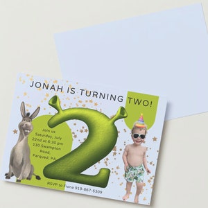 Shrek Second Birthday Invitation Template INSTANT DOWNLOAD