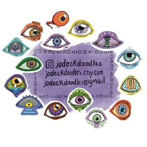 15 Eye Stickers, Waterproof Eyeball Stickers, Homemade