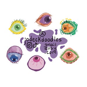 Eyeball drawing stickers - colorful eye illustrations as stickers