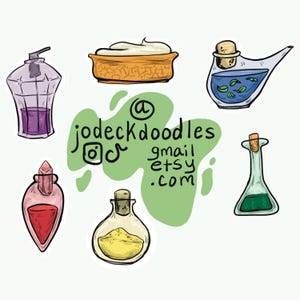 Potion bottles stickers - waterproof stickers of potion bottle illustrations