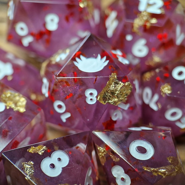 LETS GO HURT Somebody - 8 Piece DnD Dice set, Handmade Dice Set