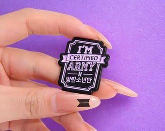 Certified ARMY Enamel Pin – BTS K-Pop Fan Badge