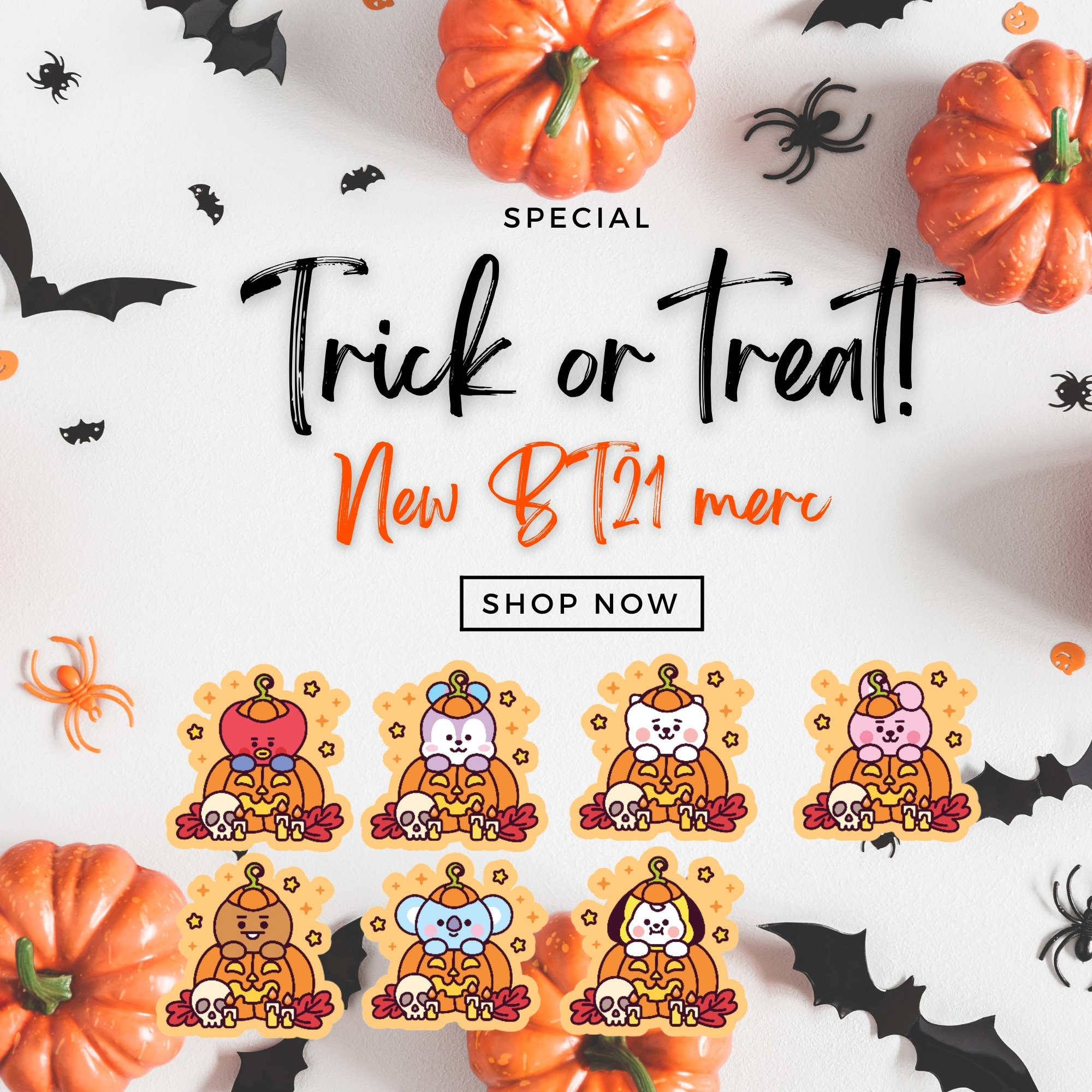 BT21 Halloween Magnets: K-Pop OT7 Fridge Magnets
