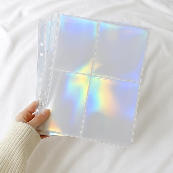 10 Pack Holographic Photocard Binder Pages: Kpop Collection Inserts, A5  6-ring - Etsy