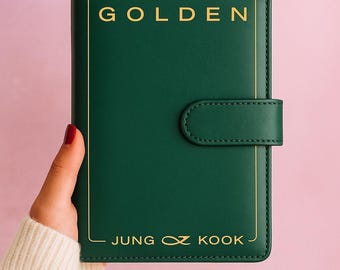 A6 Jungkook ‘Golden’ Album Inspired Mini Photocard Binder – Custom BTS Collect Book – Kpop Binder for ARMY
