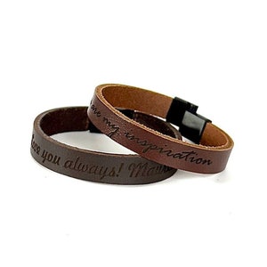 Personalized Leather Bracelets Custom Leather Bracelets Engraved Leather Bracelets Unisex Gifts Couple Bracelets Personalized Leather Gifts
