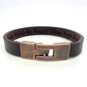 Secret Hidden Message Engraved Men&#39;s Leather Bracelets,Mens Bracelet Leather,Men Bracelet Personalized,Gifts for Him,Valentines Day Gift