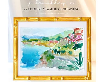 7x10” Original Coastal Watercolor Painting on Paper, UnFramed