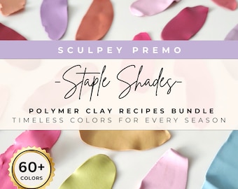 60+ Polymer Clay Color Recipe Bundle | Sculpey PREMO Color Recipes | Polymer Clay | Tutorials | Color Palette | Clay Cutters