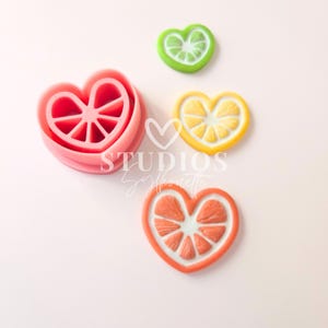 HEART CITRUS FRUIT Slice Polymer Clay Cutters | Summer Clay Cutters | Novelty Cutters | Cute Lemon | Grapefruit | Orange | Citrus | Lime