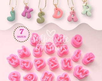 Emporte-pièces en pâte à modeler Alphabet Bulles Sylhouette Studios : ensemble d'emporte-pièces en pâte polymère de 26 lettres