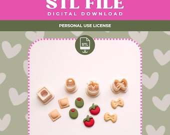 Fichiers STL pour découpe de pâte polymère : Collection italienne de clous d'oreilles pendant l'été