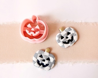 Pumpkin Jackolantern Polymer Clay Cutter: Halloween Stud Earring Cutters