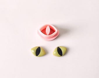 Tiny Cat Eye Polymer Clay Cutter: Spooky Halloween Stud Shapes