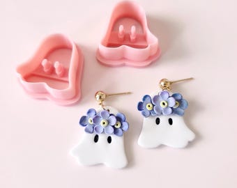 Floral Ghost Polymer Clay Cutter Set: Halloween Earring DIY