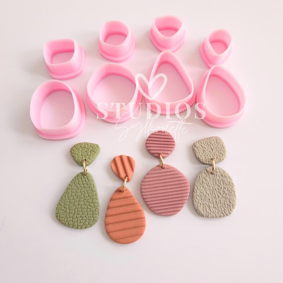 Organic Polymer Clay Earring Cutters: Basic Shapes Set - Boho Geometric Design
