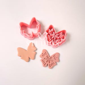 Embossed Butterfly Polymer Clay Cutter: Spring & Summer Boho Designs