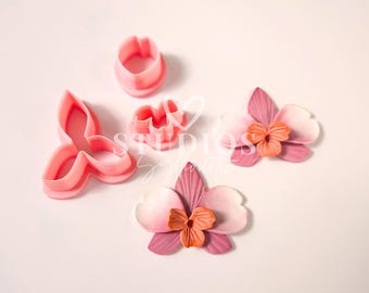 Orchid Polymer Clay Cutter Set: Floral Earring Builder