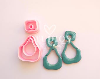 Geometric Polymer Clay Cutter No Drill Earring Dangle Set "Amélie" by Sylhouette Studios