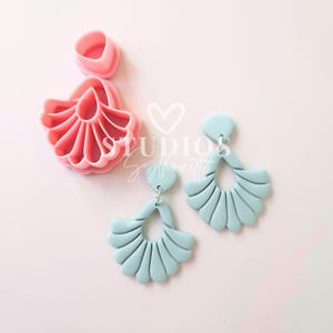 SCALLOPED DROP FAN Clay Cutter Set | Art Deco Cutters | Seashell Summer Boho | Earring Cutters | Geometric | Fall | Autumn | Modern Cutters