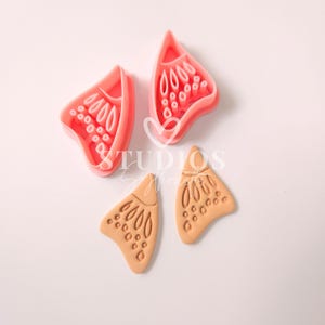 Geprägte Schmetterlingsflügel Polymer Clay Cutters: Frühling baumeln Ohrring Cutters