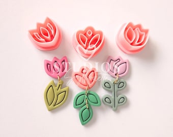 Tulips Polymer Clay Cutter Set: Floral Dangle Earring Cutters