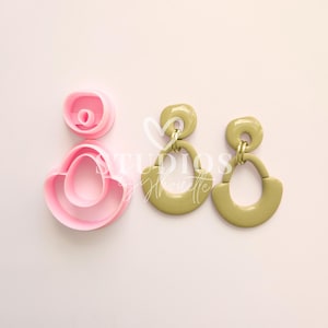 Geometric Polymer Clay Cutter No Drill Earring Dangle Set "Uma" by Sylhouette Studios