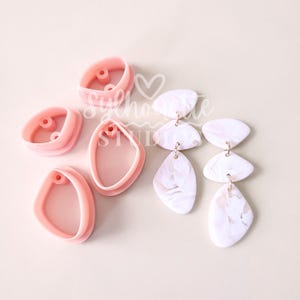 Organic Clay Cutter Set: Pebble Dangle Earring Molds
