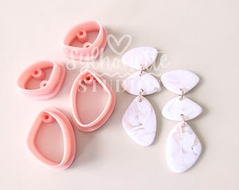 Organic Clay Cutter Set: Pebble Dangle Earring Molds