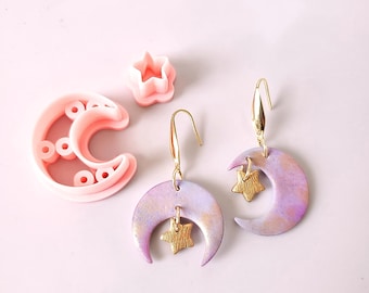 Mond und Stern Polymer Clay Cutter Set: Himmlische Schmuckherstellung