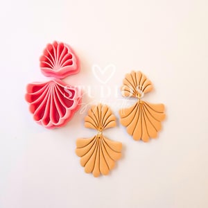 SCALLOPED WIDE FAN Clay Cutter Set | Art Deco Cutters | Seashell Summer Boho | Earring Cutters | Geometric | Fall | Autumn