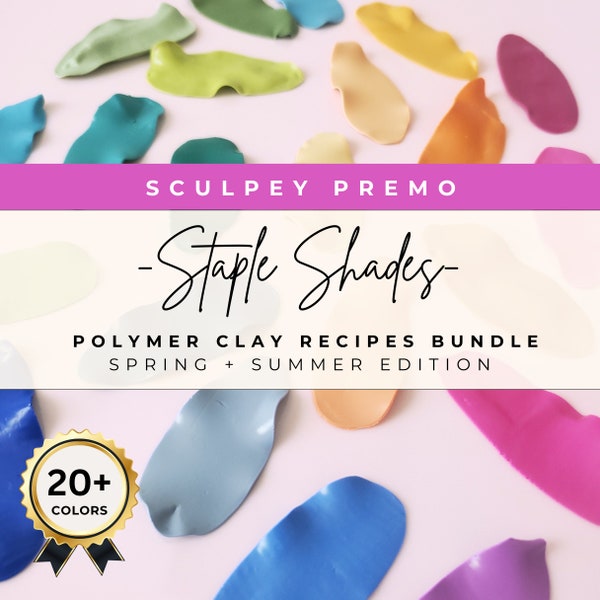 20+ Polymer Clay Color Recipe Bundle | Sculpey Premo Summer Color Recipes | Polymer Clay Tutorials | Clay Cutters | Bright Colors