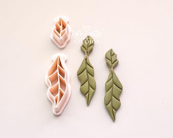 Ensemble d'emporte-pièces minces ondulés en pâte polymère : motif feuilles d'automne