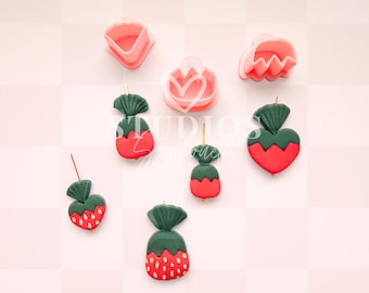 Strawberry Candy Wrapper Clay Cutters: Valentine Earring Cutters