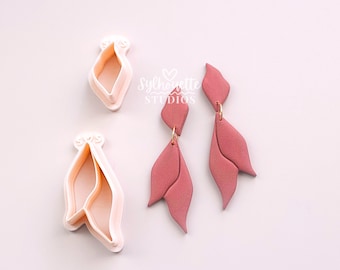 Ensemble d'emporte-pièces en pâte polymère, feuilles ondulées qui se chevauchent : motif feuilles d'automne