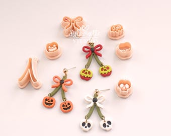 Emporte-pièces cerises pour Halloween en pâte polymère : Boucles d’oreilles d’Halloween à faire soi-même
