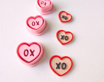 Cortadores de arcilla polimérica XO Hearts: cortadores PLA para San Valentín