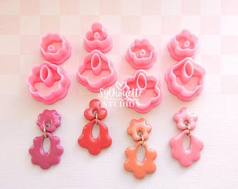 Ensembles d'emporte-pièces floraux délicats sans perçage en pâte polymère pour la fabrication de boucles d'oreilles DIY par Sylhouette Studios