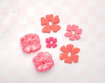 Emporte-pièces en pâte polymère Hibiscus Funky Flowers : formes florales bio