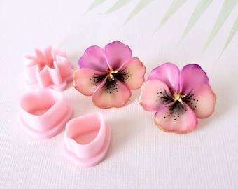 Pansy Polymer Clay Flower Cutter Set: Floral Earring DIY