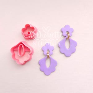Spring Floral Polymer Clay Cutter No Drill Earring Dangle Set "Camille" by Sylhouette Studios
