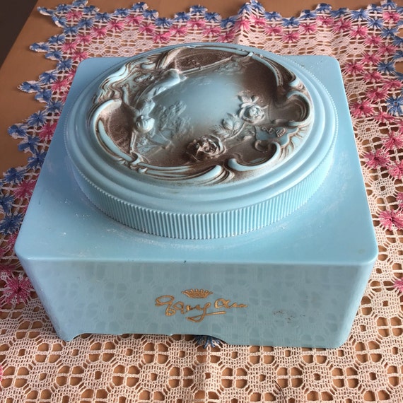 vintage aynsley powder box Gem