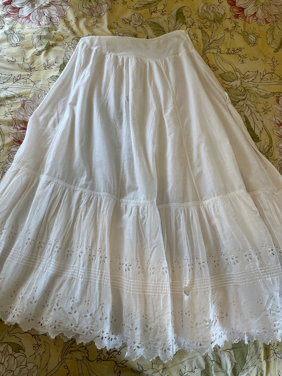 Vintage Petticoat, Vintage Skirt, White Cotton Pe… - image 6