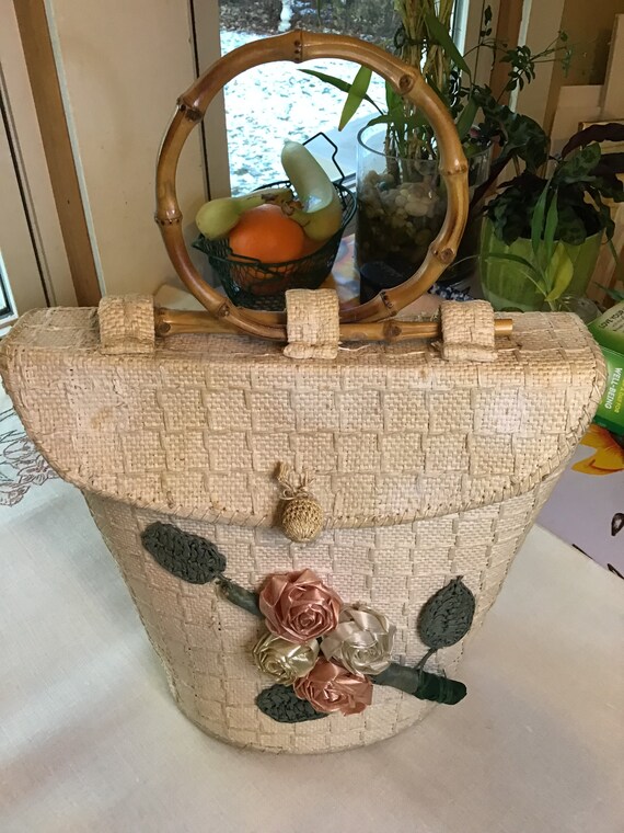 Vintage Weaved Straw Purse - image 10